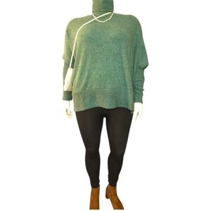 Zenana NWOT Cozy Turtleneck Sweater Green 2X/3X Oversized Soft Knit